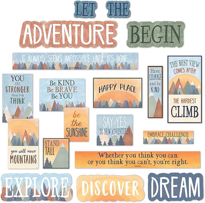 Teacher Created Resources Moving Mountains Let The Adventure Begin Mini Bulletin Board