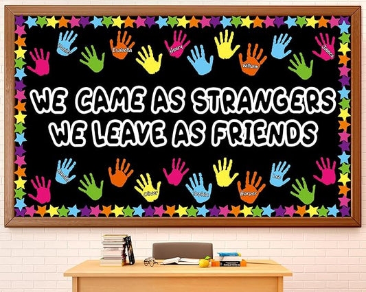 Graduation Bulletin Board Set Colorful Handprint Themed Classroom Decoration Congratulations Graduate Bulletin Board Affirmation Station Craft Cutouts for Class of 2026 Chalkboard Wall Decor