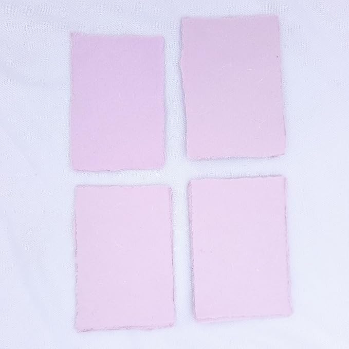 Deckle Papers® Deckled Edge Handmade Paper Place Cards, Escort Cards, Business Cards, Visiting Cards, 150gsm Thick, 2x3 Inches (Pack of-100 Pcs)-Purple
