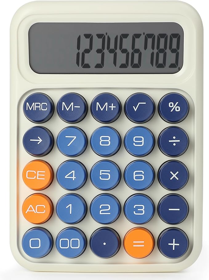 Mr. Pen- Mechanical Switch Calculator, 12 Digits, Large LCD Display, Colorful Calculator Big Buttons, Mechanical Calculator, Calculators Desktop Calculator, Cute Calculator, Aesthetic Calculator