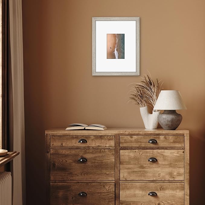 Americanflat 11x14 Picture Frame with Shatter-Resistant Glass - Use as 5x7 Frame with Mat or Display 11x14 Photo Without Mat - Signature Collection - Picture Frames for Wall Display - Driftwood