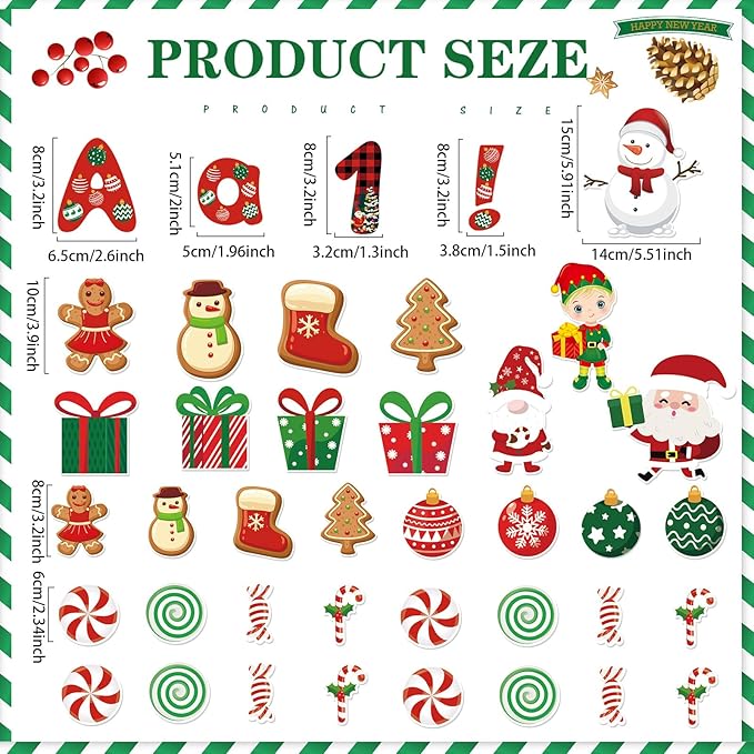 Kosiz Christmas Bulletin Board Decoration Set 118 ft Scalloped Bulletin Board Borders Classroom Poster Border Trim with 257 Pcs Letter Number Symbol Cutout for School Decor