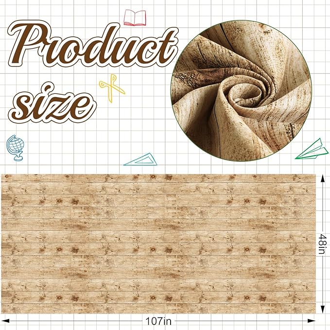 Bulletin Board Paper 48'' x 107'' Class Boards for Classroom Bulletin Boards Everyone is Welcome Classroom Board Decor Pillows Curtains Crafts(Rustic Wood,4 Pcs)