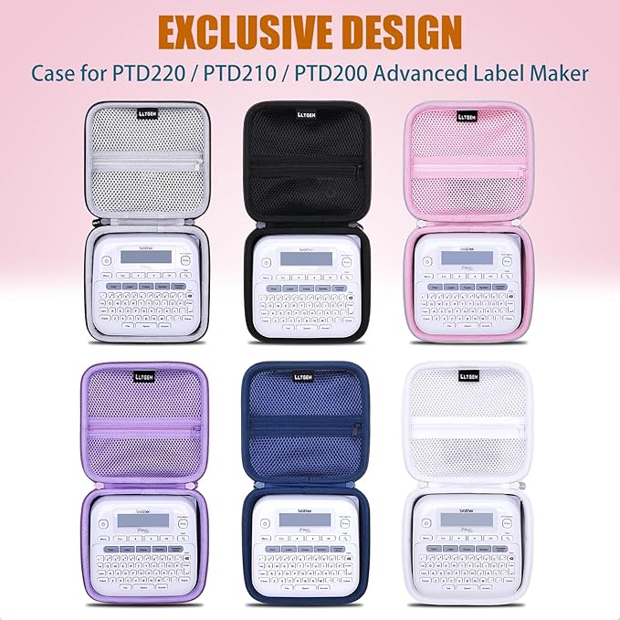 LTGEM Case Compatible with Brother P-Touch PTD220 / PTD210 / PTD200 Home/Office Everyday Label Maker, Pink(Case Only)