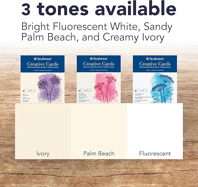 Strathmore (105-220-1 Full Size Creative Cards, Palm Beach/Plain Edge, 50 Envelopes