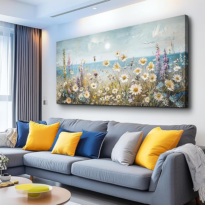 KELIYUAN Large Canvas Wall Decor For Living Room Farmhouse Wall Art For Bedroom Office Decorations Abstract Paintings Flowers Landscape Artwork Pictures Restaurant Home Decor Ready to Hang 30x60In