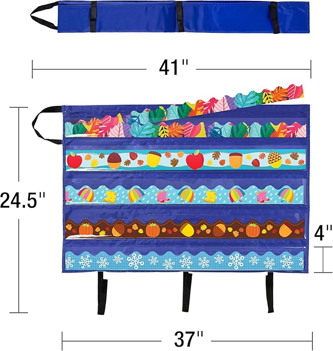 Carson Dellosa Education Bulletin Board Borders and Craft Storage Pocket Chart, 41" x 24.5" Classroom Decor Organizer, Teacher Supplies for Classroom and Office Organization