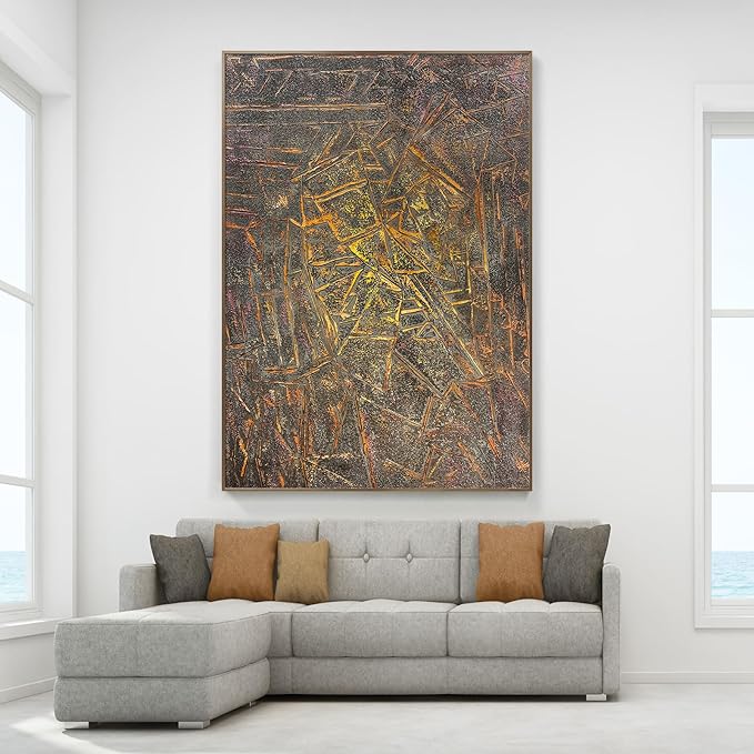 BrightA Dark Gray Texture Large Canvas Wall Art Large Framed Wall Art for Living Room Bedroom Dining Room Wall Decor 39.4"x59"
