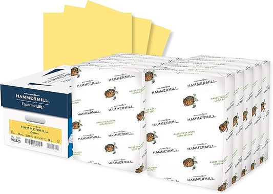 Hammermill Colored Paper, 20 lb Buff Printer Paper, 8.5 x 11-10 Ream (5,000 Sheets) - Made in the USA, Pastel Paper, 103325C