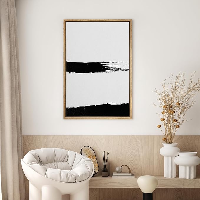 SIGNWIN Framed Canvas Wall Art Abstract Color Block Canvas Prints Home Artwork Decoration for Living Room,Bedroom - 16x24 inches