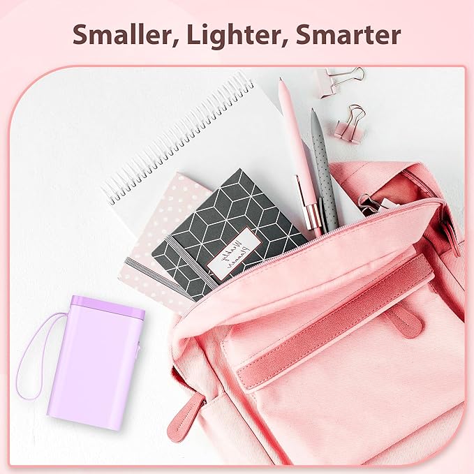 P21 Label Maker Machine with Tape, Bluetooth Label Printer Thermal Mini Label Makers with Built-in Cutter and Multiple Templates, Portable Printers for School, Office, Home Use-Purple
