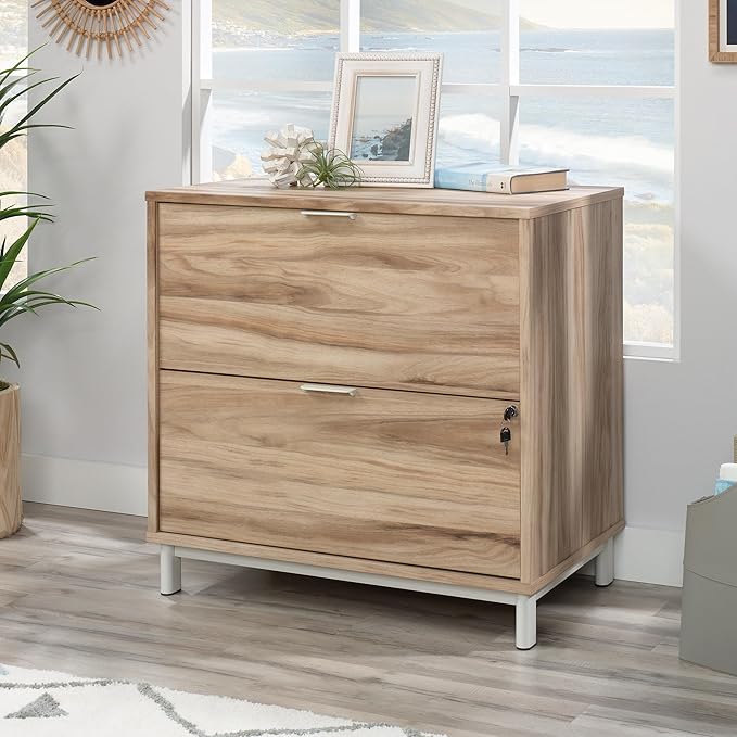 2 Drawer File Cabinet with Lock, Home Office Filing Organizer, for Letter Legal A4 Size Labeled Folders File Folder Storage, Wood Lateral Filing Cabinet (Lateral File Cabinet-02)