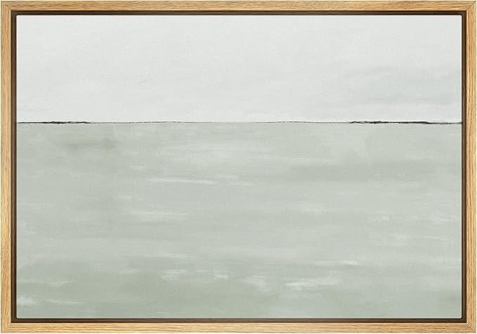 SIGNWIN Framed Canvas Print Wall Art Gray Watercolor Pastel Color Field Abstract Shapes Illustrations Modern Art Decorative Contemporary Chic Minimal for Living Room, Bedroom, Office - 24"x36" NATURAL