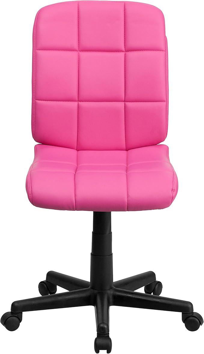 Flash Furniture Clayton Mid-Back Pink Quilted Vinyl Swivel Task Office Chair