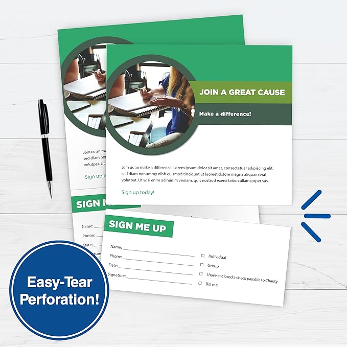 PrintWorks Professional 3 5/8" Horizontal Perforated Paper 8.5” x 11” - Perfect For W-2, 1099, & Statement Use - Made in the USA - 500 Sheets - 24 lb - Printer Compatible - White (04134)