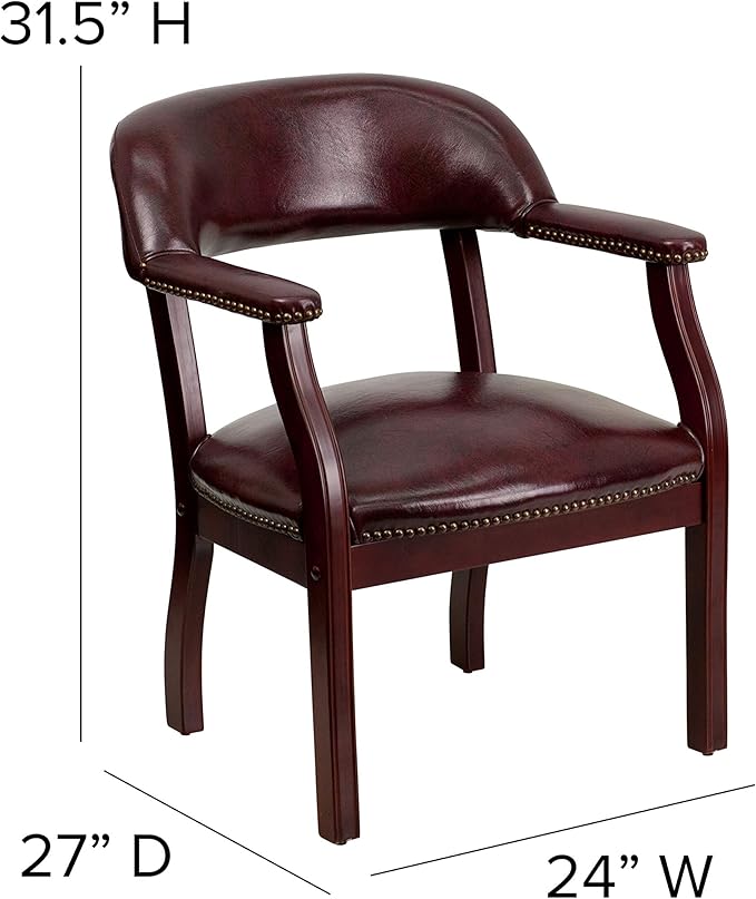 Flash Furniture Diamond Oxblood Vinyl Luxurious Conference Chair with Accent Nail Trim