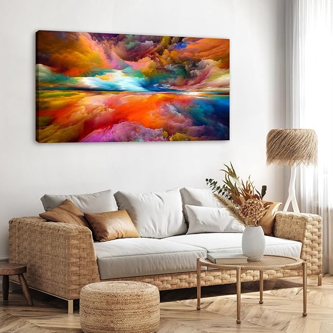 YYYYHPP YP2098 Abstract Wall Art Colorful Clouds Landscape Pictures Canvas Prints Paintings Ready to Hang for Living Room Bedroom Kitchen Home and Office Wall Decor