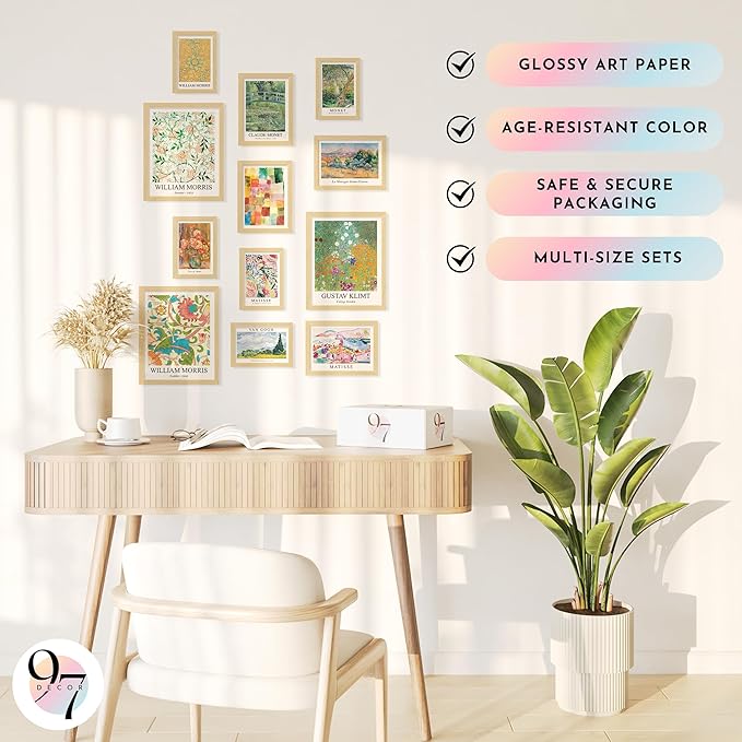 97 Decor Vintage Eclectic Wall Art Prints - Artsy Maximalist Decor Gallery Wall Prints for Bedroom Dorm, Famous Art Posters for Room Aesthetic Pictures, Colorful Eclectic Decorations (Unframed)