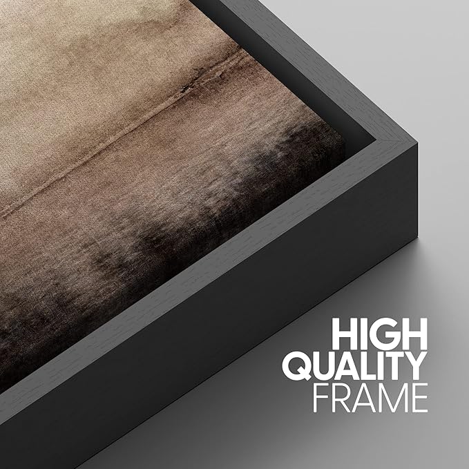 SIGNWIN Framed Canvas Print Wall Art Set Pastel Watercolor Brown Landscape Nature Wilderness Illustrations Modern Art Decorative Nordic Abstract for Living Room, Bedroom, Office - 16"x24"x3 Black
