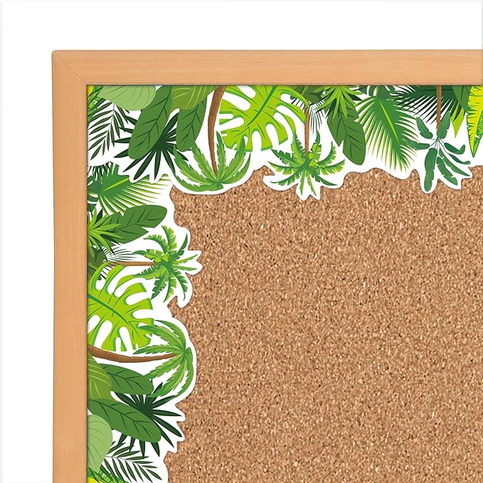 72 Ft Tropical Leaves Bulletin Board Borders Greenery Plant Borders for Tropical Jungle Classroom Home Office Summer Decoration (Tropical Leaves)