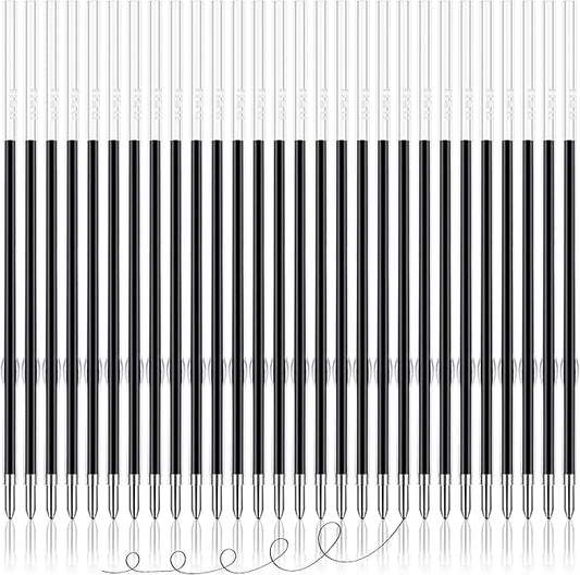 JANYUN 100 Pieces Ink Pen Refills Replaceable, 0.7mm Black Ballpoint Pen Refills 5.5 Inch in Length Black Ink Refills Smooth Writing Pen Refills for Journal Writing Office School Supplies