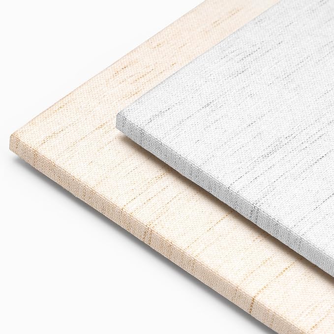 Bulletin Board 36 x 24 inches, 3' x 2' Linen Board for Wall, Decorative Fabric Pin Board with Safe Removable Adhesive Tapes for Home and Office, Includes 20 Push Pins-Gray Stripes