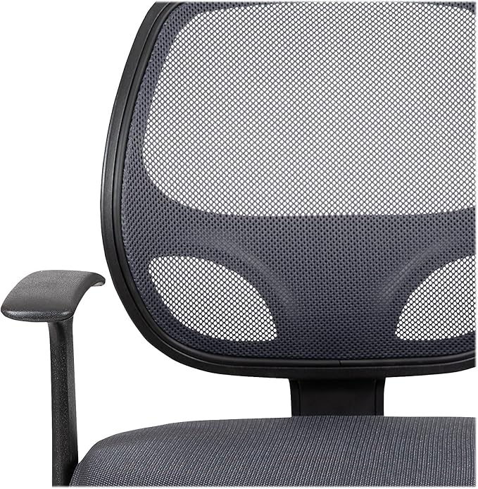 Flash Furniture Flash Fundamentals Mid-Back Gray Mesh Swivel Ergonomic Task Office Chair with Arms