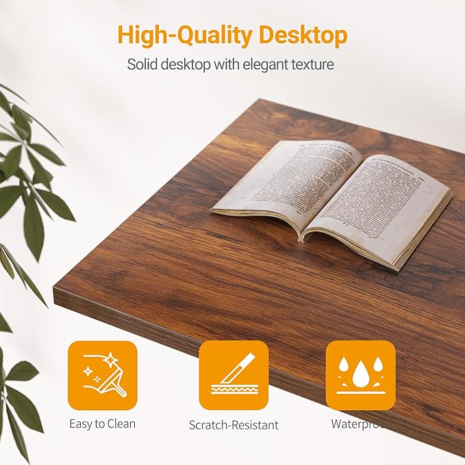 CubiCubi L Shaped Desk, 55 Inch Computer Desk with Reversible Storage Shelves Home Office Corner Desk Study Writing Table, Deep Brown
