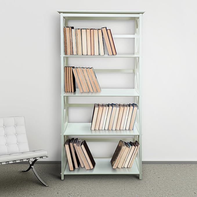 Montego 5-Shelf Bookcase - White