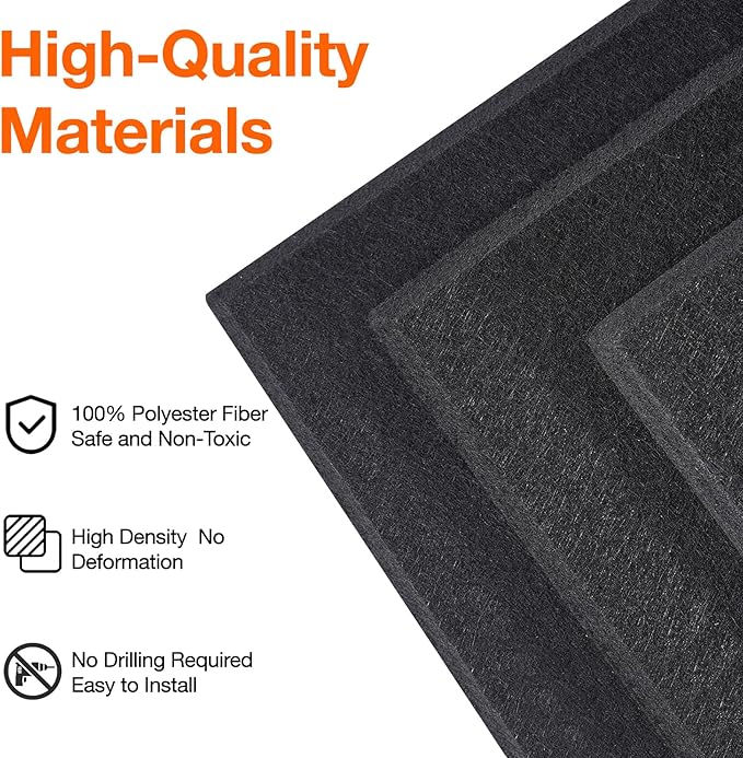 Large Cork Boards for Walls, 48" x 36", 12 Pack Bulletin Boards Alternative, Cork Board for Office, Black Felt Wall Tiles, with Removable Nano-Adhesive and Pushpins