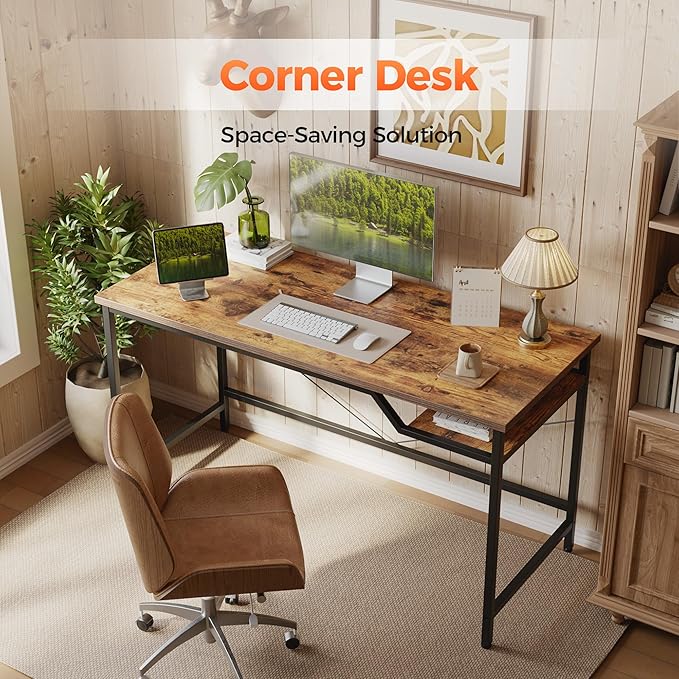 Mericonia 48 inch Computer Desk, Gaming Desk for Small Spaces, Modern Simple Style Table for Home Office, Study Student Writing Table