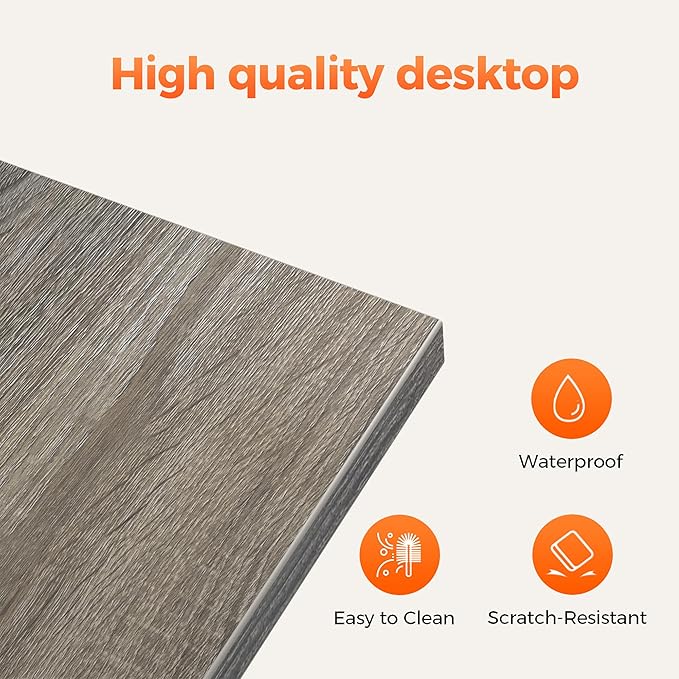 Mericonia 59 inch Large L Shaped Desk, Simple Corner Gaming Desk with CPU Stand & Hooks, Computer Desk for Home, Bedroom & Office Workspace, Grey