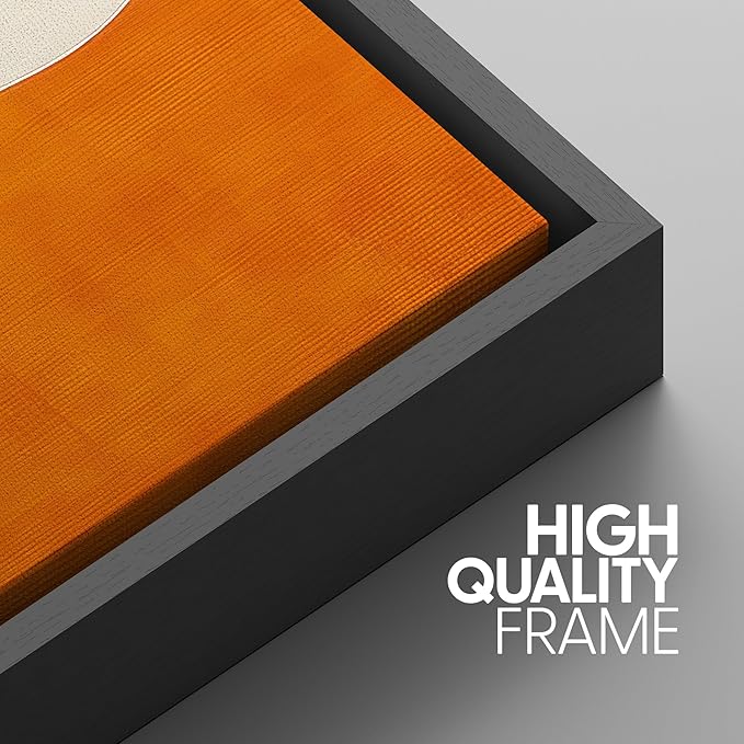SIGNWIN Framed Wall Art Print Set Modern Abstract Orange Geometric Mid-Century Minimalist Photography Modern Art Minimalist Closeup Dramatic for Living Room, Bedroom, Office - 24"x36"x3 Black