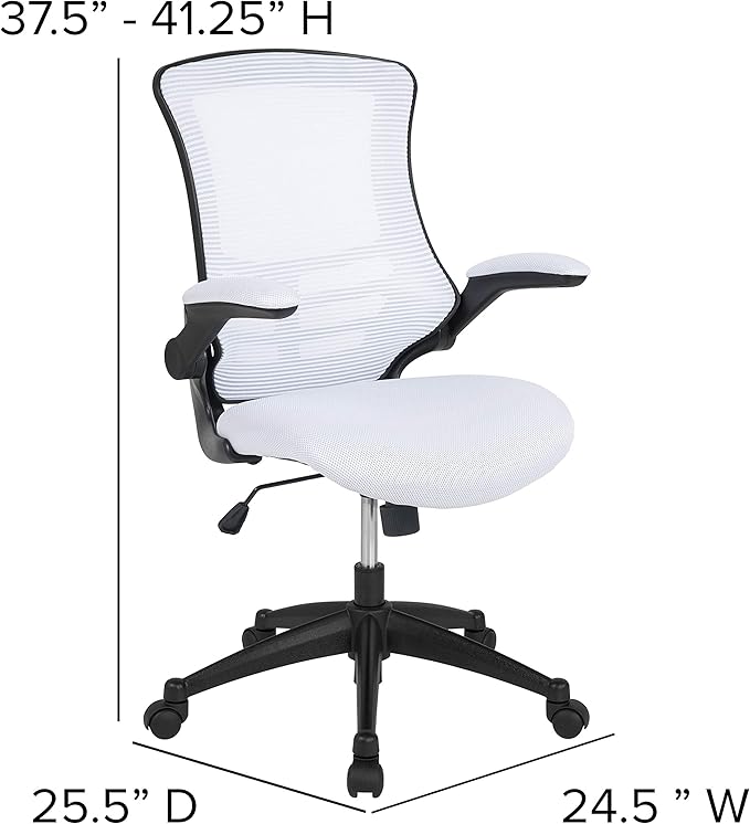 Flash Furniture Kelista Office Chair, Ergonomic, Mid-Back, Black Mesh with Swivel
