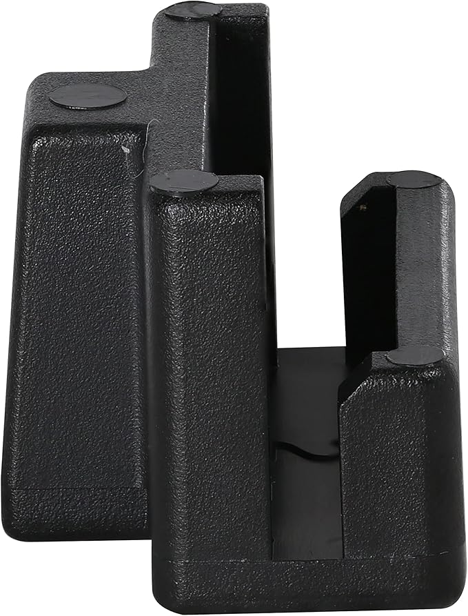 10 Pack Rok Hardware Plastic Rail Clip for Hanging File Cabinet Organizer System, Lateral Bracket, Black, R3308