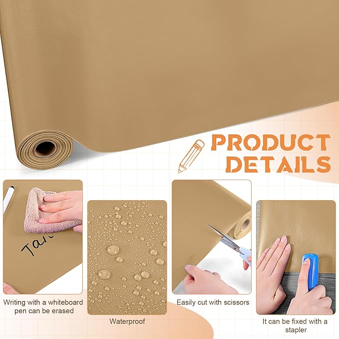 16 in x 40 Ft Fabric Bulletin Board Roll Classroom Non Woven Fabric Background Decorations Waterproof Wrinkle Resistant Bulletin Board for Back to School Wall Decor(Brown,Pure)