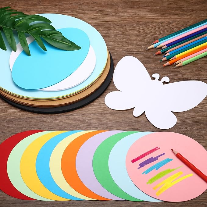 PATIKIL 9.8-inch Round Cardboard Paper, 20 Pcs 200GSM Blank Disc Circles Slices Cutouts Paper for Party Decorations DIY Craft Arts Drawing Painting Writing, White