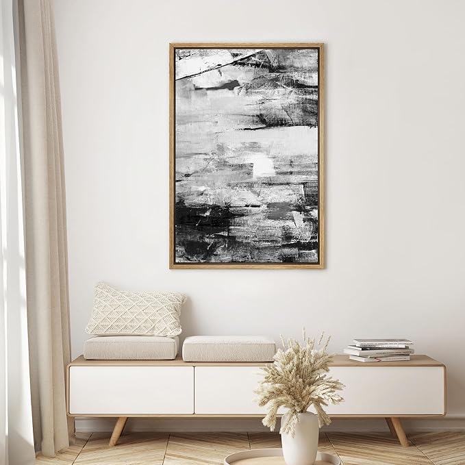 SIGNWIN Framed Canvas Wall Art Abstract Color Block Canvas Prints Home Artwork Decoration for Living Room,Bedroom - 24x36 inches