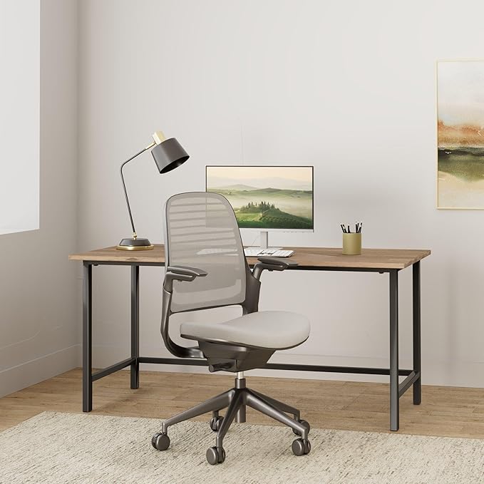 Steelcase Series 1 Office Chair - Ergonomic Work Chair with Wheels for Carpet - Helps Support Productivity - Weight-Activated Controls, Back & Arm Support - Easy Assembly - Nickel