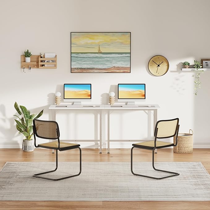 COTUBLR Small Desk, 24 Inch Small Computer Desk for Spaces, Compact Tiny Mini Simple Desk Table for Bedroom Home Office Writing Work Study Kids Student Teacher, Bonus Mousepad, White