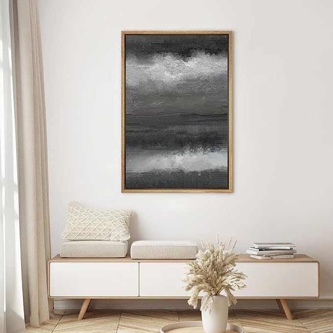 SIGNWIN Framed Canvas Wall Art Abstract Color Block Canvas Prints Home Artwork Decoration for Living Room,Bedroom - 16x24 inches