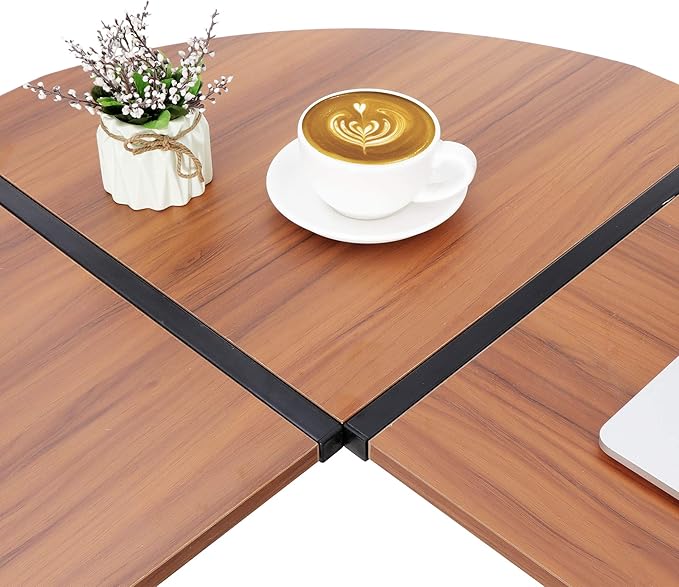 SUPER DEAL L-Shaped Corner Desk Computer Gaming Desk - 58 Inch Modern Home PC Table Office Writing Workstation, Bright Walnut
