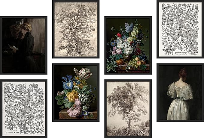 SIGNWIN Framed Poster Wall Art Set of Rose Flower Rustic Bouquet Colorful Nature Wilderness for Living Room, Bedroom, Office - 12"x16"x 8 Black