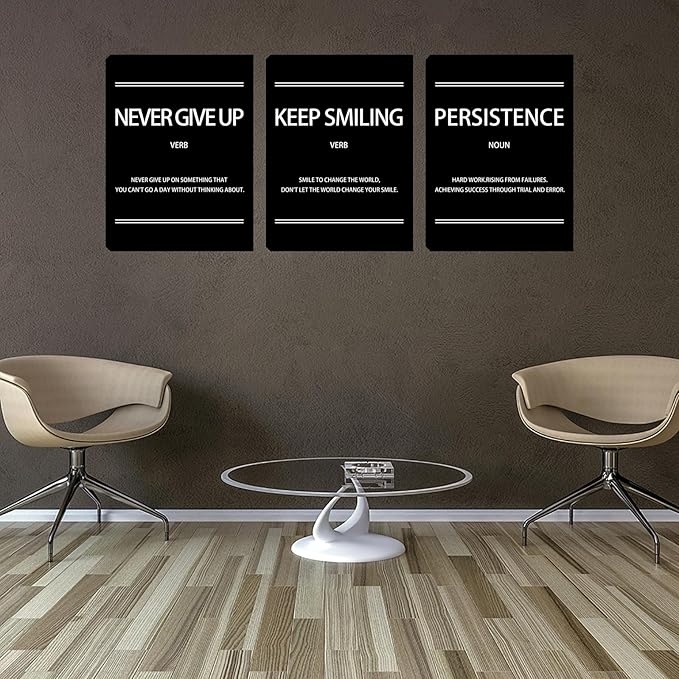 Halioyo Motivational Wall Decor 3 Pieces Inspirational Canvas Wall Art, Positive Quotes Posters Wall Decor for Office Bedroom Living Room Dorm Classroom, 12 x 16 inch