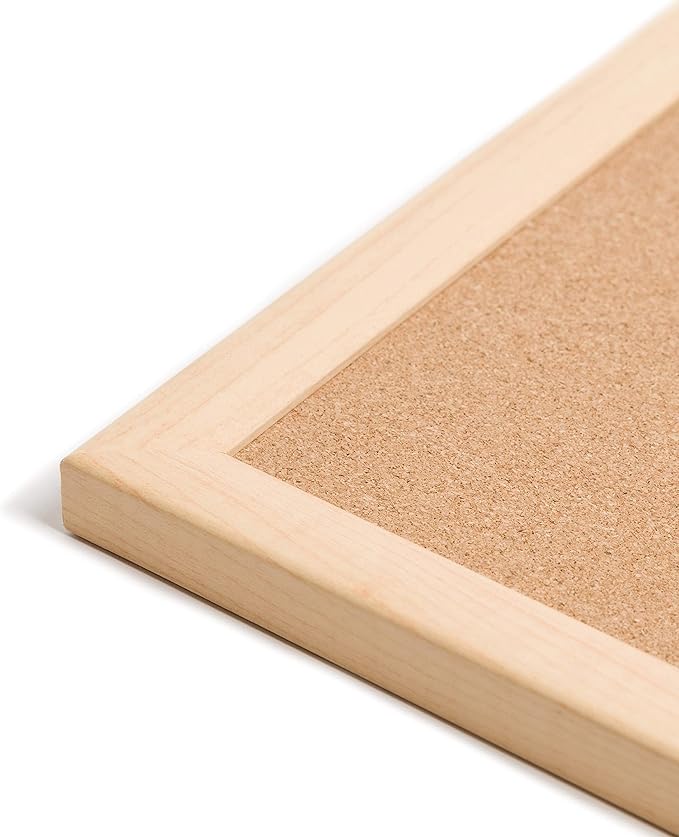 U Brands Cork Bulletin Board, 48" x 72" Inches, Birch Wood Frame