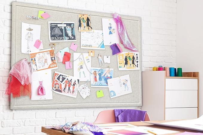 Large Bulletin Board - Foldable 24x17 Inches Cork Board Alternative, Self-Adhesive Felt Bulletin Board for Wall, Home Office Classroom Decor