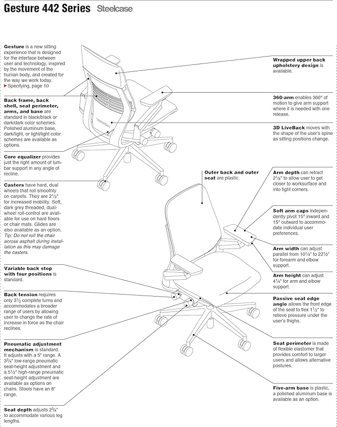 Steelcase Gesture Office Desk Task Chair with Headrest Plus Lumbar Support Cogent Connect Canary Yellow Fabric Standard Platinum Light Frame (Light/Light)