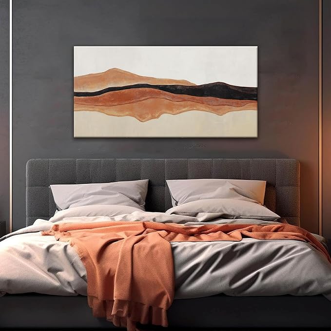 QSQ Abstract Canvas Art Wall Decor Red Brown White Wall Art Painting Abstract Art Prints Minimalist Decor Artwork Pictures For Bedroom Kitchen Office Bathroom Home Wall Decor 20" W × 40" L