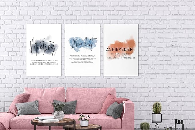 3 Piece Motivational Canvas Wall Art for Office, Women Inspirational Framed Artwork Home Decor, Modern Quotes Print Pictures Ready to Hang 16"x24" x 3 Pcs