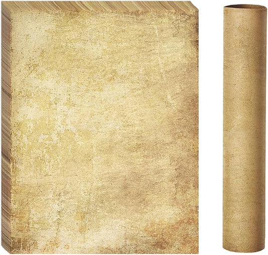 Goefun Vintage Stationery Paper, Parchment Printer Paper 8.5 x 11, 100 Sheets Aged Stationery for Letter Writing, Certificates, Diplomas, Resumes, Crafts（100 GSM）